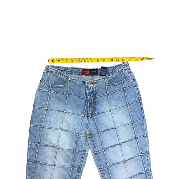 Vintage Y2K Younique Sz 3 Windowpane Exposed Seam Flare Cotton Poly Blen… - Picture 5 of 10